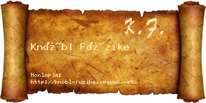 Knöbl Füzike névjegykártya